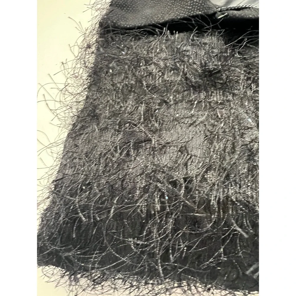 Vintage 90s Russell Kemp New York Black Fringe Textured Jacket Blazer Women 10 - Picture 11 of 11